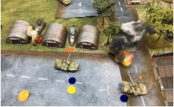Clarks AFVs move in on the bridge taking heavy losses