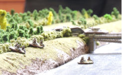 Slammers infantry on skimmers cross the canal