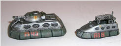 A Slammers tank and combat car, both converted from the standard Old Crow range by Ralph Delucia