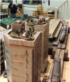 Solace Militia in place on the tower tops overlooking the monorail