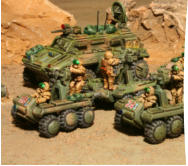 Wrangels Legion on the move: Mowag-Whittle15-53A Command Vehicle and Walshbenz Geratetrager-12 buggies