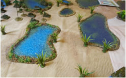 The shallow water and beach area