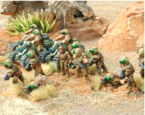 Heavy Infantry with various weapons including flechette rifles, buzzbombs and support weapons plus ATV trikes